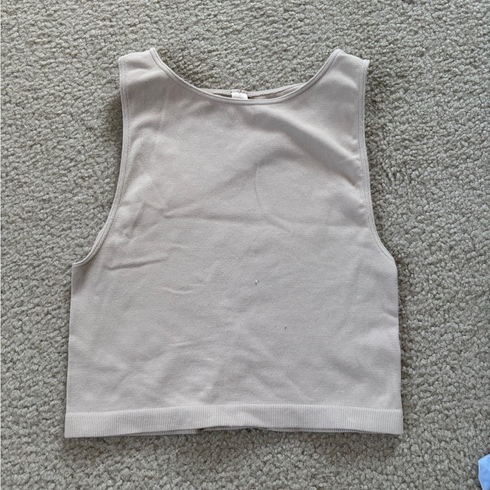 Women's Cream Sleeveless Top